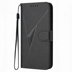 3D Triangle Wallet Phone Cover - Chic and Functional Design - Galaxy A15 (Black NI)