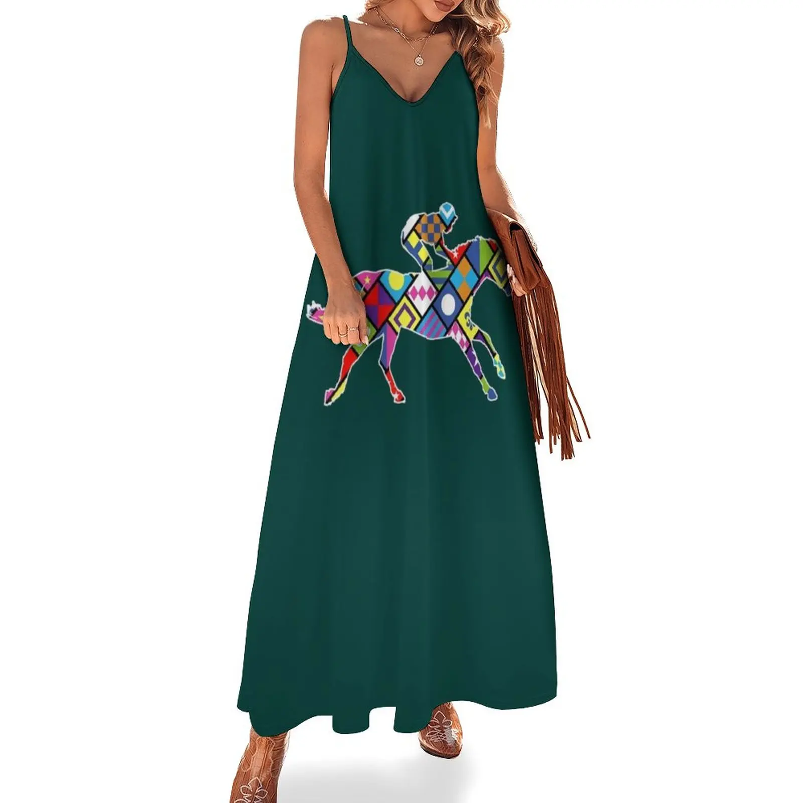 

Cute Kentucky Horse Racing Silks Sleeveless Dress dresses for womens 2024 summer dresses womens 2024