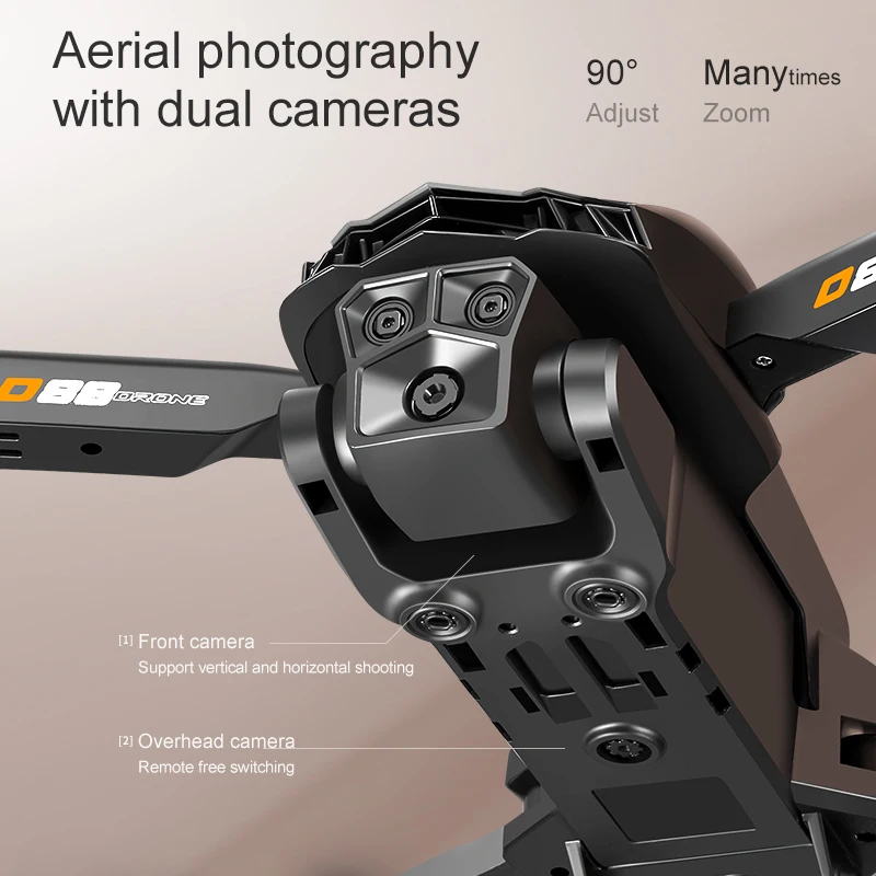 Drone caméra 5G WiFi 40min posé sur une surface, double batterie visible
