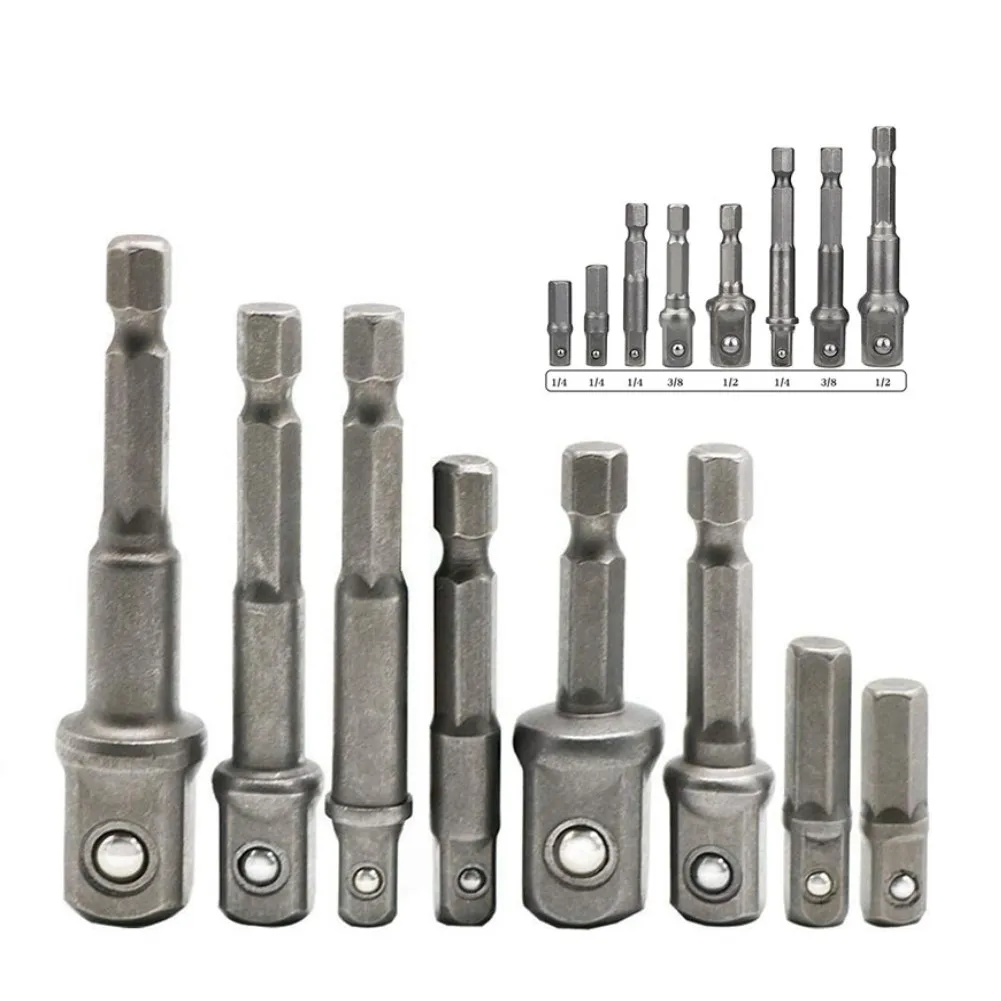 2/3/8Pcs Trapano Socket Adapter 1/4 ''Hex Tibia Di Estensione Per Driver Di Impatto 1/2 ''3/8'' 1/2 ''Testa Quadrata Trapano Adattatore Hex