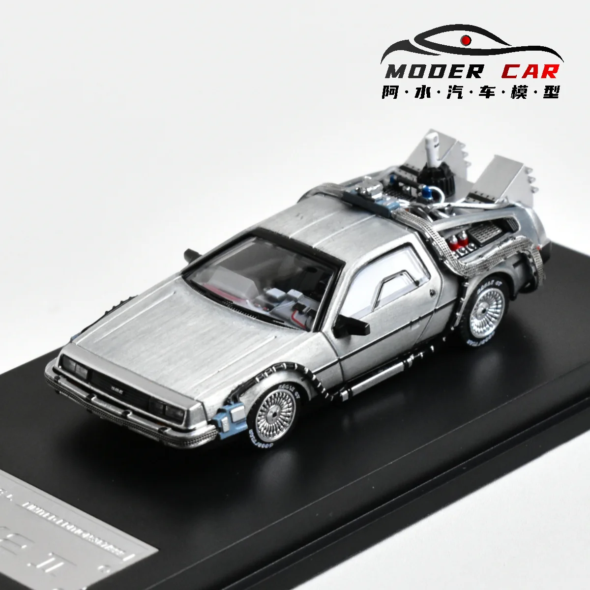 MJ 1:64 back to the future DeLorean DMC 12 Diecast Model Car