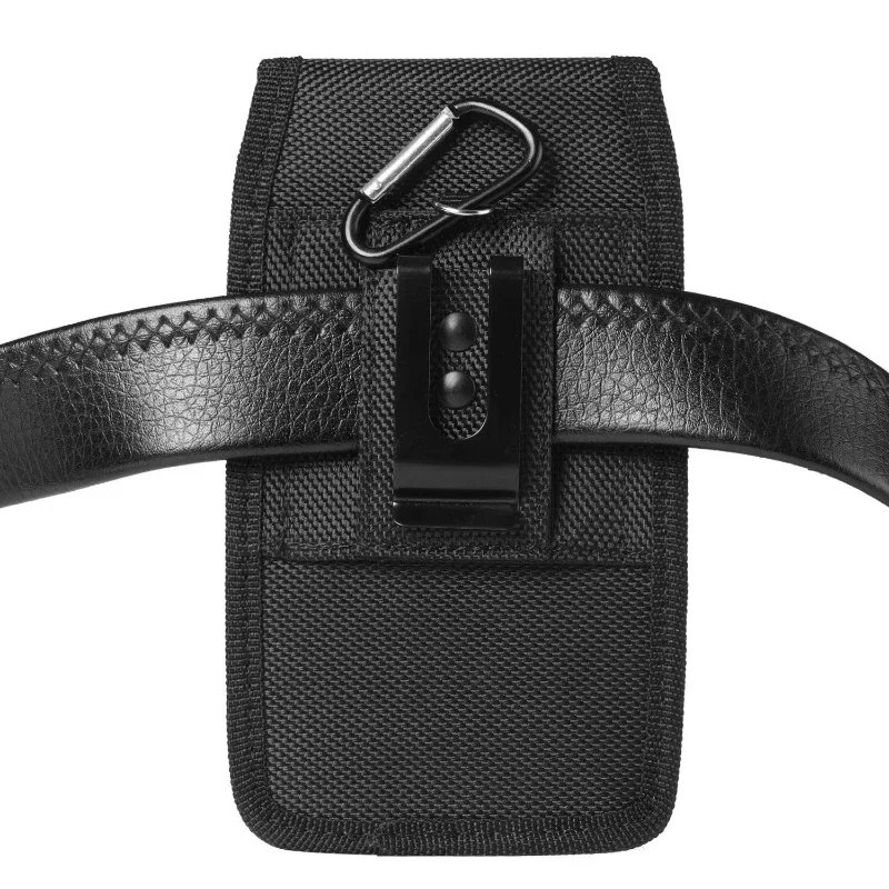 Cell Phone Holster Vertical Nylon Belt Clip Case Wallet Card Holder Pouch for iphone Samsung 4.0 to 6.7 inch Phone