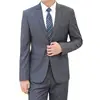 suit (Blazer+pants) Men Fashion Business Gentleman Italian Style Slim Solid Color Professional Suit Wedding Groom Best Man Suit 1