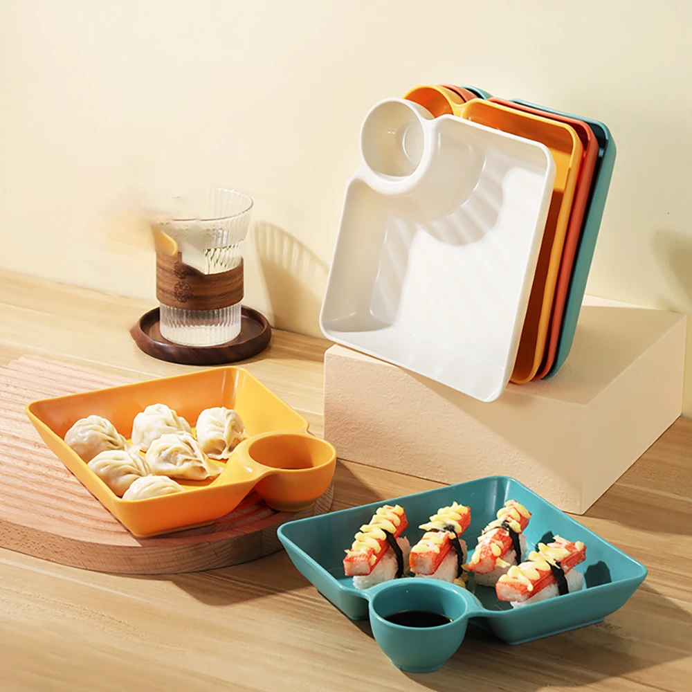 Plastic Dish with Dipping Plate French Fries Dumplings Easy to Clean Fruit Dish Household Utensils