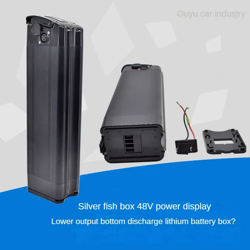 

Литиевая батарея под серебряной рыболовной коробкой, аккумулятор 36 В 48 В, аккумуляторная батарея для электрического велосипеда, аксессуары для электровелосипеда