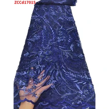 

Senior Ankara Bead Piece Lace Fabrics New Arrival ​African Breathable Tulle ​Cloth Party Dress 5 Yards/Lot ZCCd17015