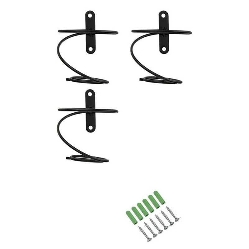Promotion! 3 Pack Metal Wine Rack Wall Mounted Bottle Holder - Decor Art Included Mounting Screws And Anchors |