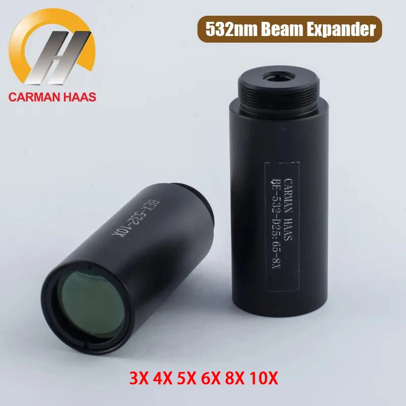 

Carmanhaas 532nm Beam Expander 2.5X 3X 4X 5X 6X 8X 10X for 3W 5W Green Laser Marking Machine M22*0.75