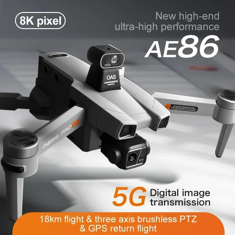 

8K HD Dual Camera Professional 3-Axis Anti-Shake Gimbal Foldable RC Quadcopte AE86 Drone Obstacle Avoidance Brushless Helicopter