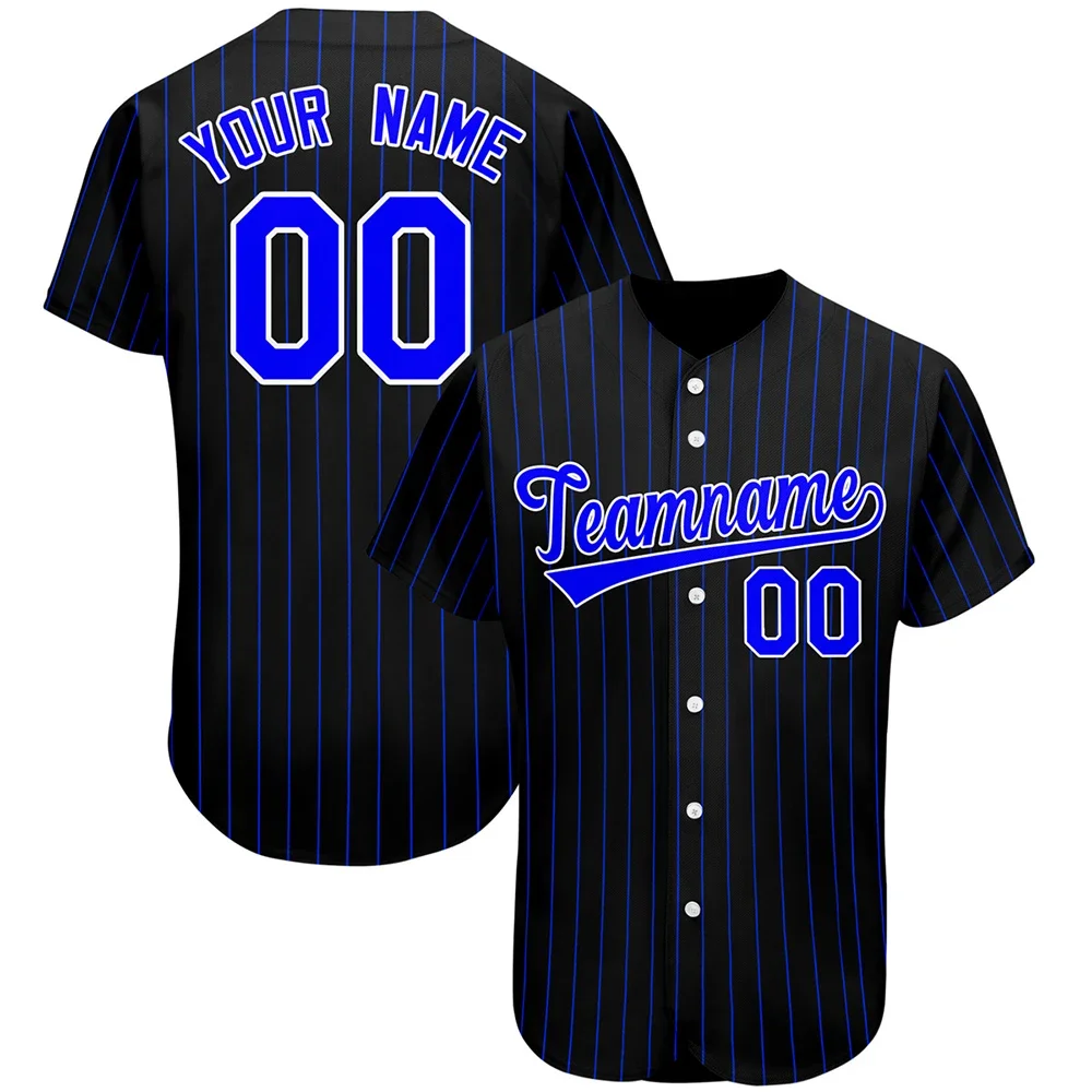 casual short sleeved shirt short sleeved shirt button down shirt Personalized Baseball Jersey Your Name Number 3D Printed Stripe Hip Hop Streetwear Male Women Baseball Shirt KS-14