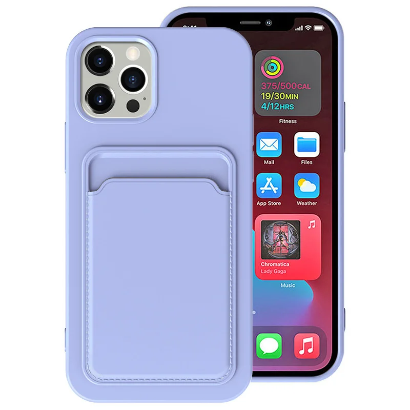 Frosted Soft Protective Phone Case with Card Pocket