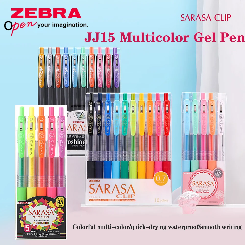 1 Set Zebra JJ15 Color Gel Pen Milk/Fluorescence/Vintage/Metallic Color 0.5/0.7/1.0mm Office School Supplies Cute Stationery