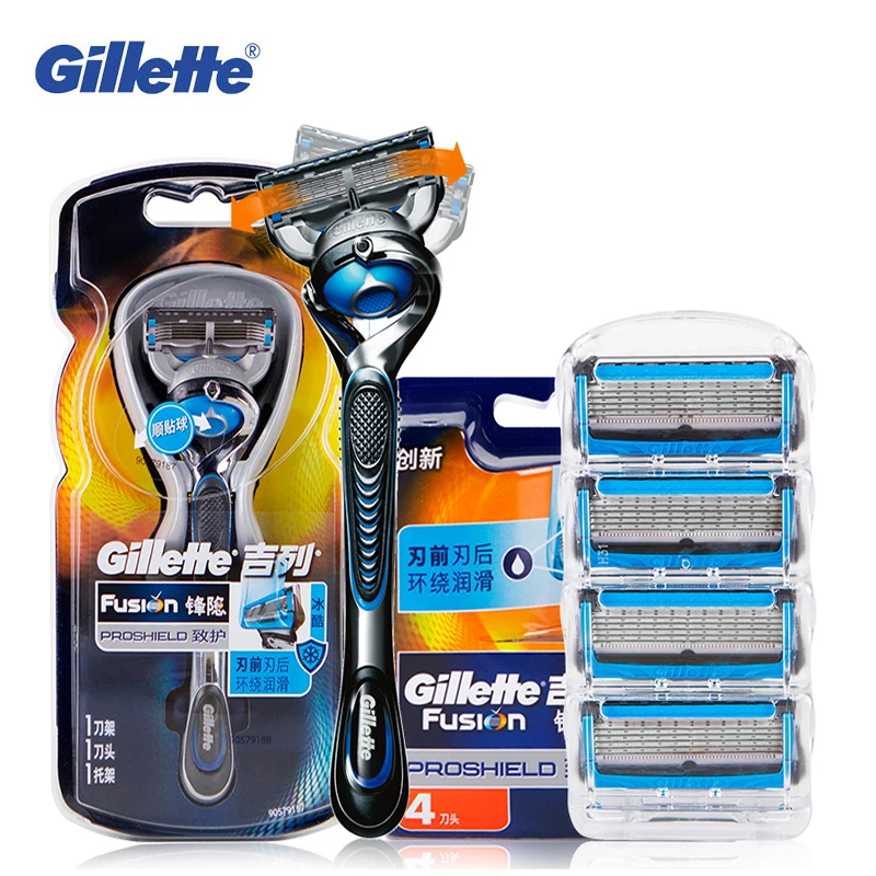 Gillette Proshield Flexball Chill Shaving Razor Cooling Technology For Men Beard Shaver 1 Razors Handle +5 Blade Razors -
