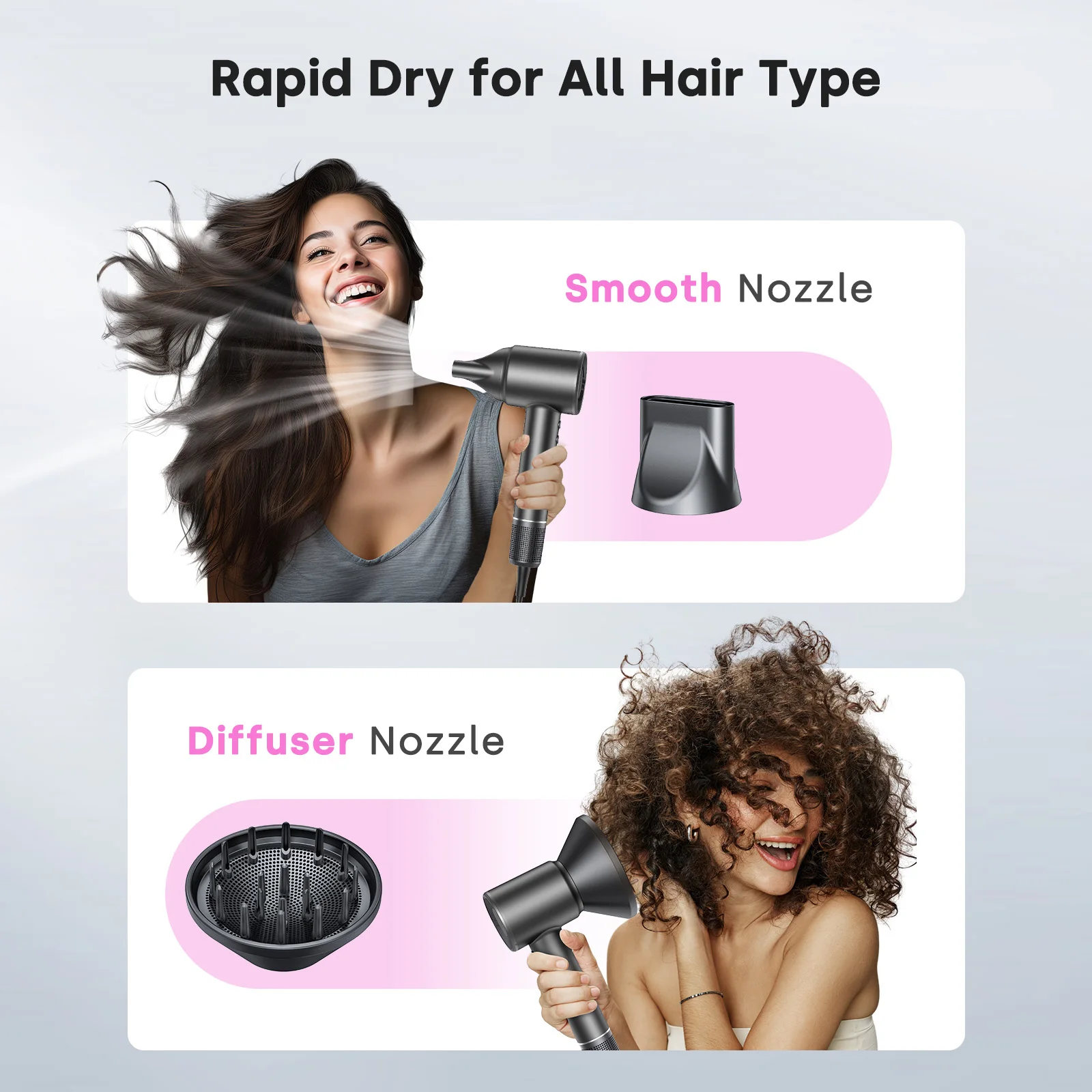 Hair Dryer Negative Ionic 120000 RPM Brushless Motor 40M/S Fast Drying High-Speed Low Noise Thermo-Control