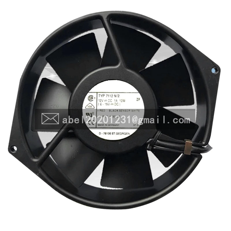 

Совершенно новый тип 7112N/2 7112 N/2 DC 12V 1A 12W Оригинальный кулер охлаждения вентилятора 15038 150*38 мм