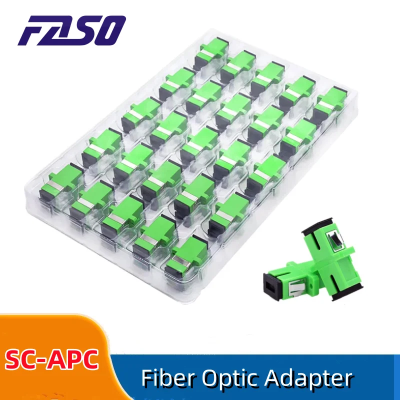 100pcs SC APC Simplex Single-mode Flange Fiber Optic Adapter SC Optical Fiber Coupler SC APC Fiber Flange SC Connector 4pcs gigabit placa metro fibra 20km 2 fiber 4 rj45 pcba board sc connector 10 100 1000m single mode simplex fast fiber switch