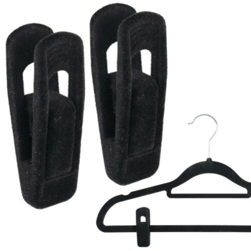 

20Pcs Artifical Velvet Flocked Non Slip Hanger Coat Clips Useful Clothes Clip Drying Racks Durable Eco-friendly Windproof