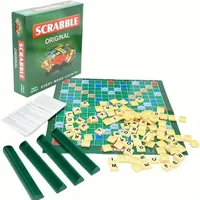 1PCS, English Scrabble Solitaire, Alphabet Chess, Alphabet Scrabble, Jigsaw Board Game for 2-4 players, board game。 1