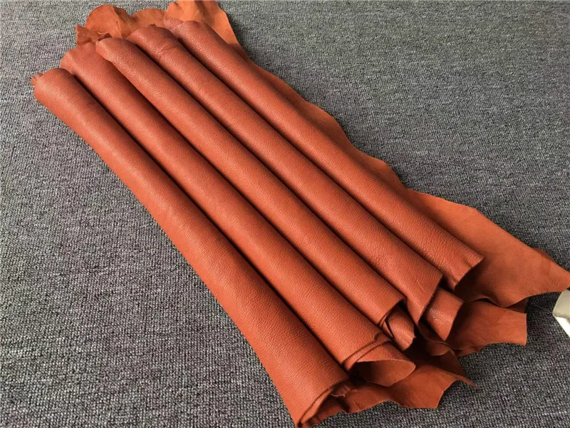 

Brown genuine goat leather 1.1mm soft sheepskin leather handmade DIY luggage bag shoe fabric