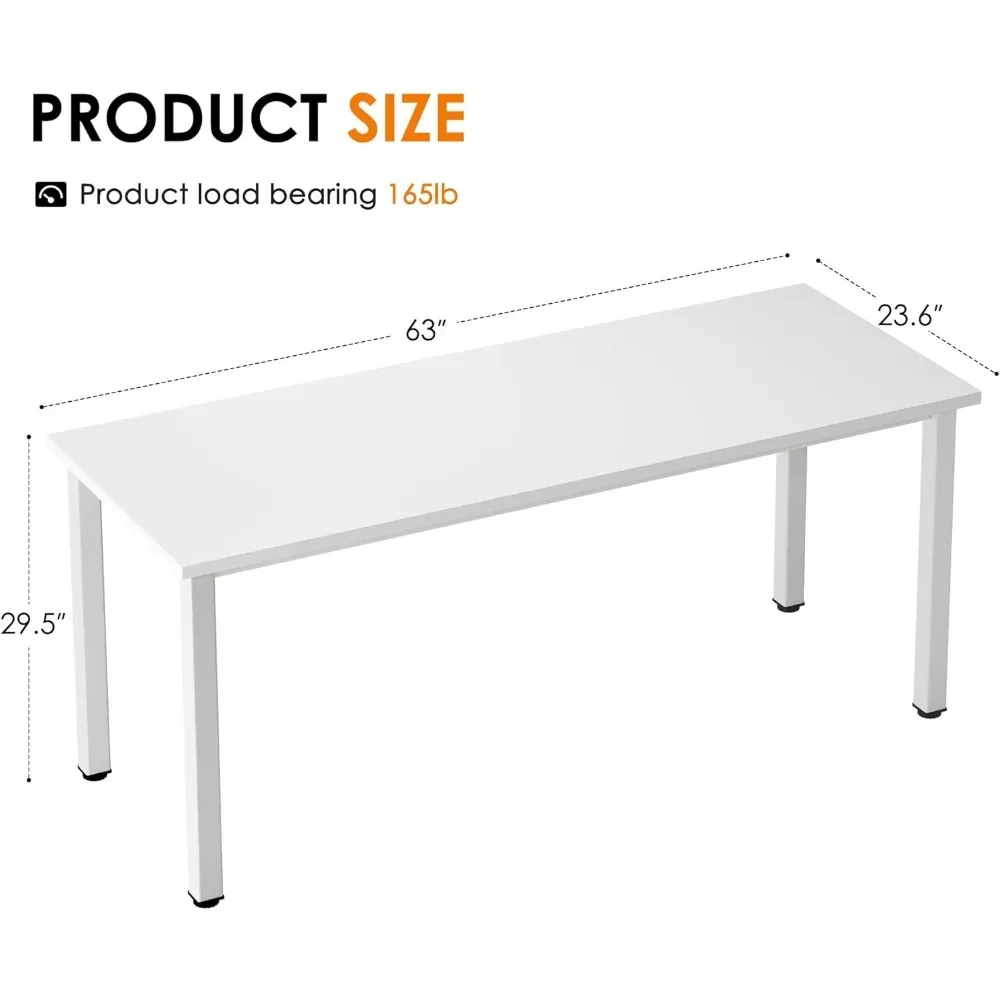 Writing Desk, 63 Inch Large Computer Desk - Modern Simple Style Home Office Desk Gaming Desk, Writing Desk 4