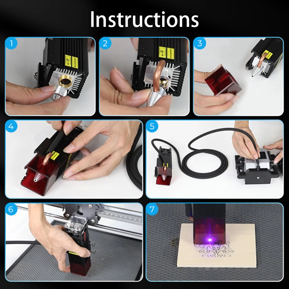 Crialidade-cr-laser Falcon Air Assist Kit Acessórios Upgrade Forte Fluxo de ar Sopra Trabalho Puro Baixo Ruído 3d Novo 10w - Imagem 2