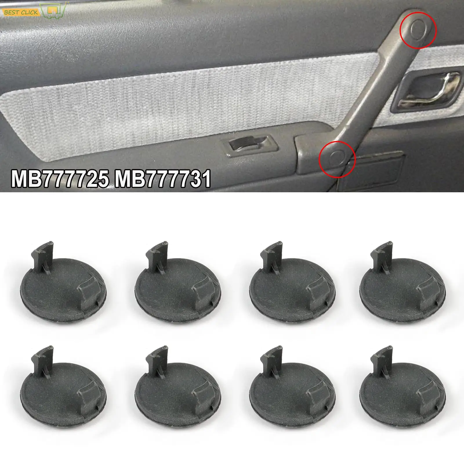 8Pcs Auto Inner Door Grab Handle Screw Caps Cover Plugs MB777725 MB777731 for Mitsubishi PAJERO