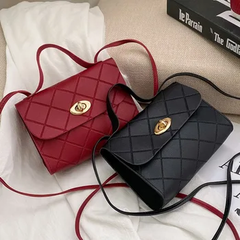 ⁦Women's Handbags Striped Square Fresh Age Reducing High Capacity Fine Texture Soft Comfortable Female's Crossbody Bag⁩ – תמונה ⁦2⁩