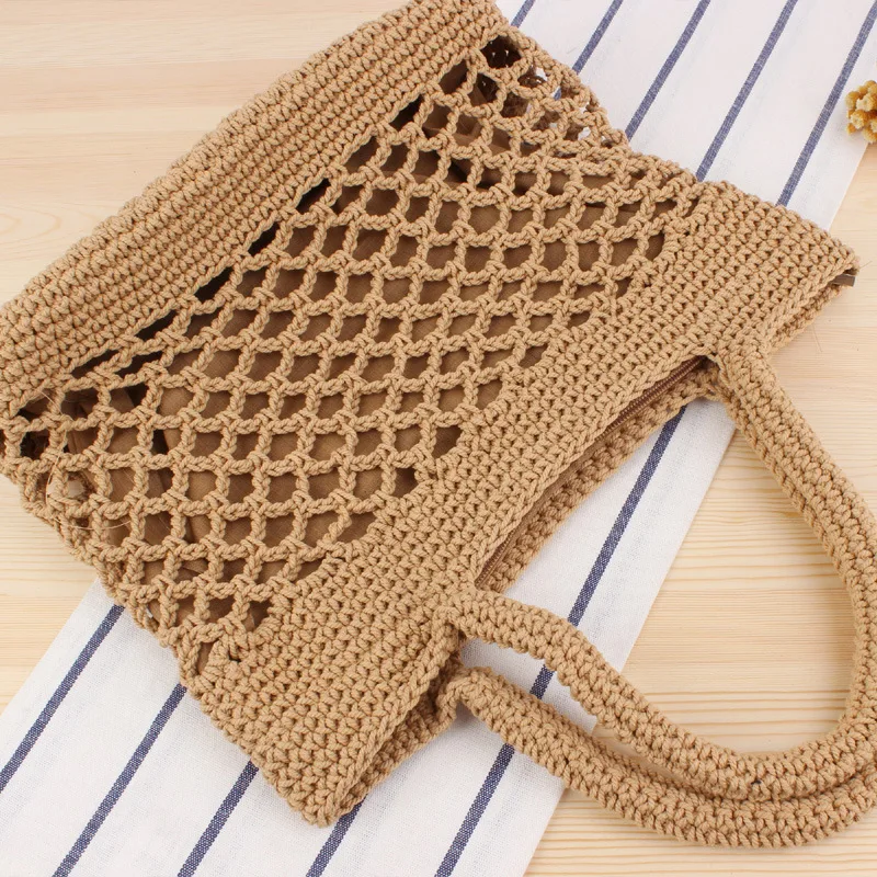 2023 Fashion Design Straw Woven Tote Bags Summer Casual Large Capacity Handbags New Fashion Beach Women Shoulder Simple Style