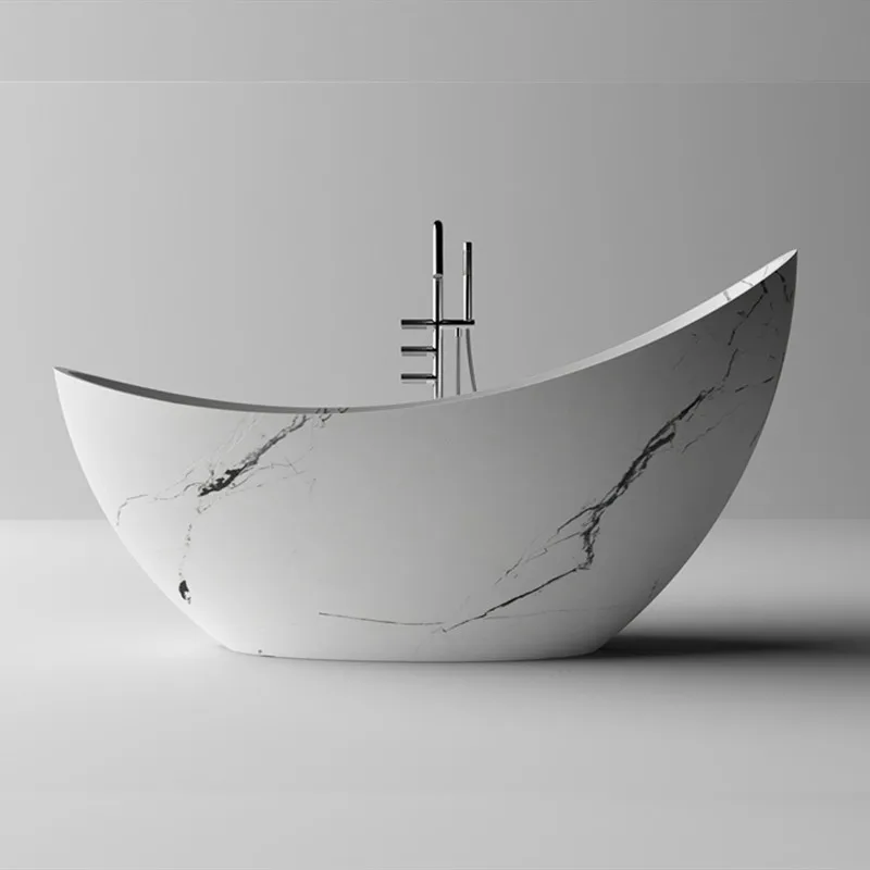 Hotel Modern Design Bathtub, Resin Stone Freestanding Bath Tub , Acrylic Solid Surface Bathroom Bathtub