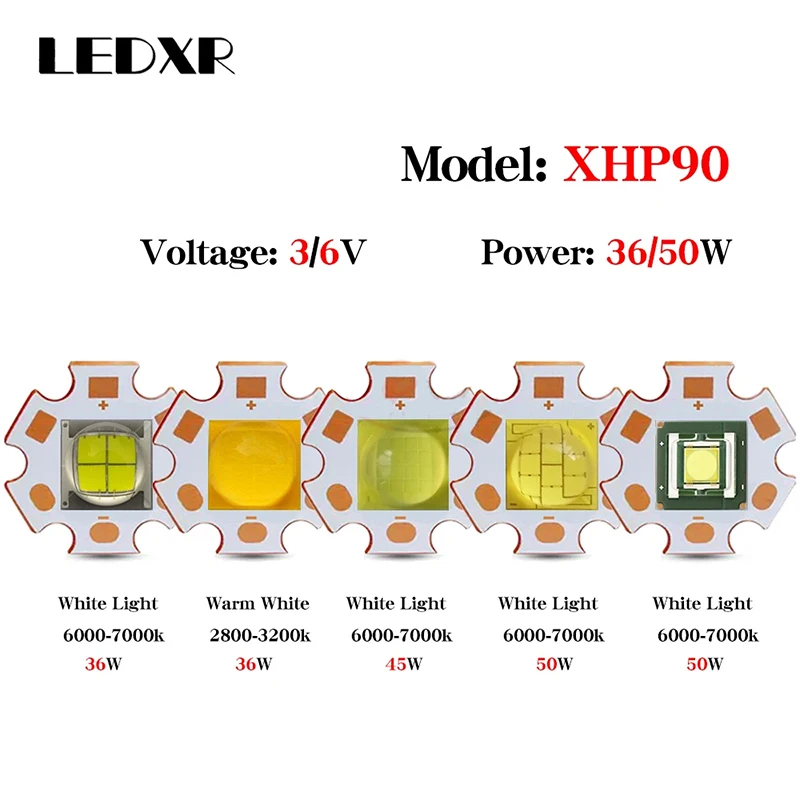 High power XHP50 XHP70 XHP90 high brightness LED beads 18W36W50W flashlight car light diving 3/6/12 light source led flashlight led lamp led lamp beads led chip led lamp bulb
