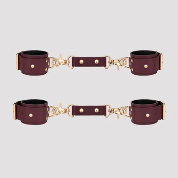 Thierry BDSM Bondage Restraint Kits Handcuffs Collar Wrist Ankle Thigh cuffs Waist Belt Cross Buckle Sex Toys For Adult Games 5