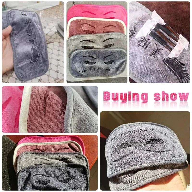 Professional Eyelash Extension Forhead Soft Towel Sticker Stand Grafted Eyelash Pads Tray Pallet Lash Holder Beauty Salon Tool