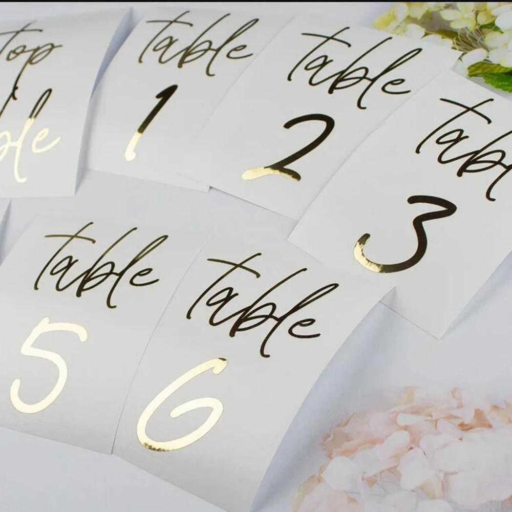 Table Number Sticker decal Elegant Wedding Reception Vinyl Decal Numbers, use on Acrylic Table