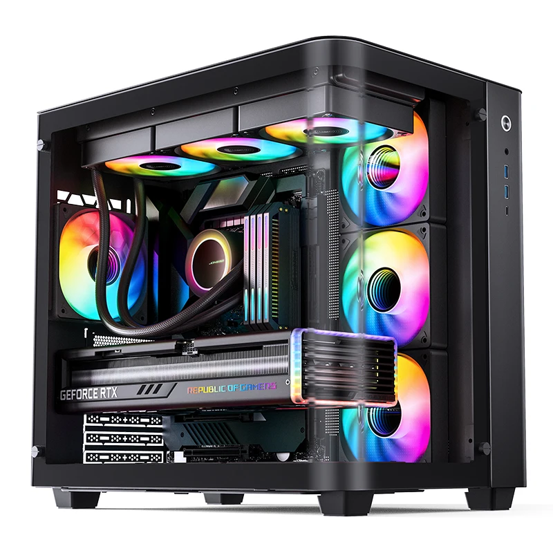 JONSBO TK-3 270&deg;curved sea view room ATX chassis (dual 360 radiators/ATX power supply/10 fan positions/Type-c Gen2 10Gbps+)