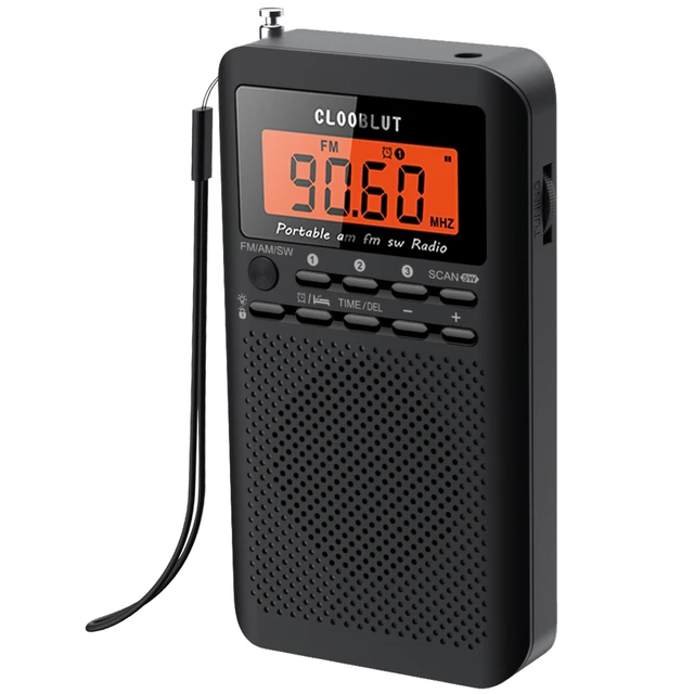 Radio RD218 FM/AM/SW con batería portátil, 2 AA, auriculares estéreo,  pantalla LCD, reloj despertador Digital para dormir, 9/10 pasos usados en  todo el mundo - AliExpress