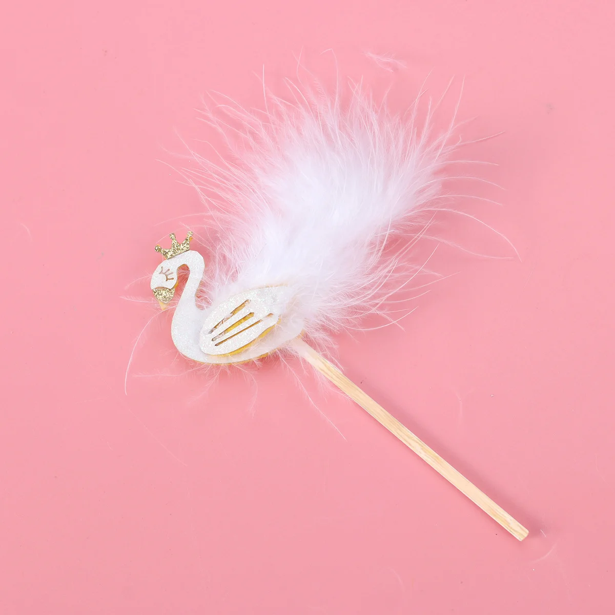 

Flamingo Swan Cake Topper Decorative Wing Cupcake Picks Dessert Cake Decoration for Wedding Birthday Party (White)
