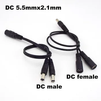 2 WAY DC Power ADAPTER CABLE 5.5 มม.x 2.1 มม.1 ชาย 2 หญิง 2 ชาย Splitter CONNECTOR ปลั๊กขยายสําหรับกล้องวงจรปิด LED Strip LIGHT K5 1