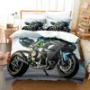 Kawasaki Bedding Set Single Twin Full Queen King Size Bed Set Aldult Kid Bedroom Duvetcover Sets 3D Print Cool Wild Motorcycle 1