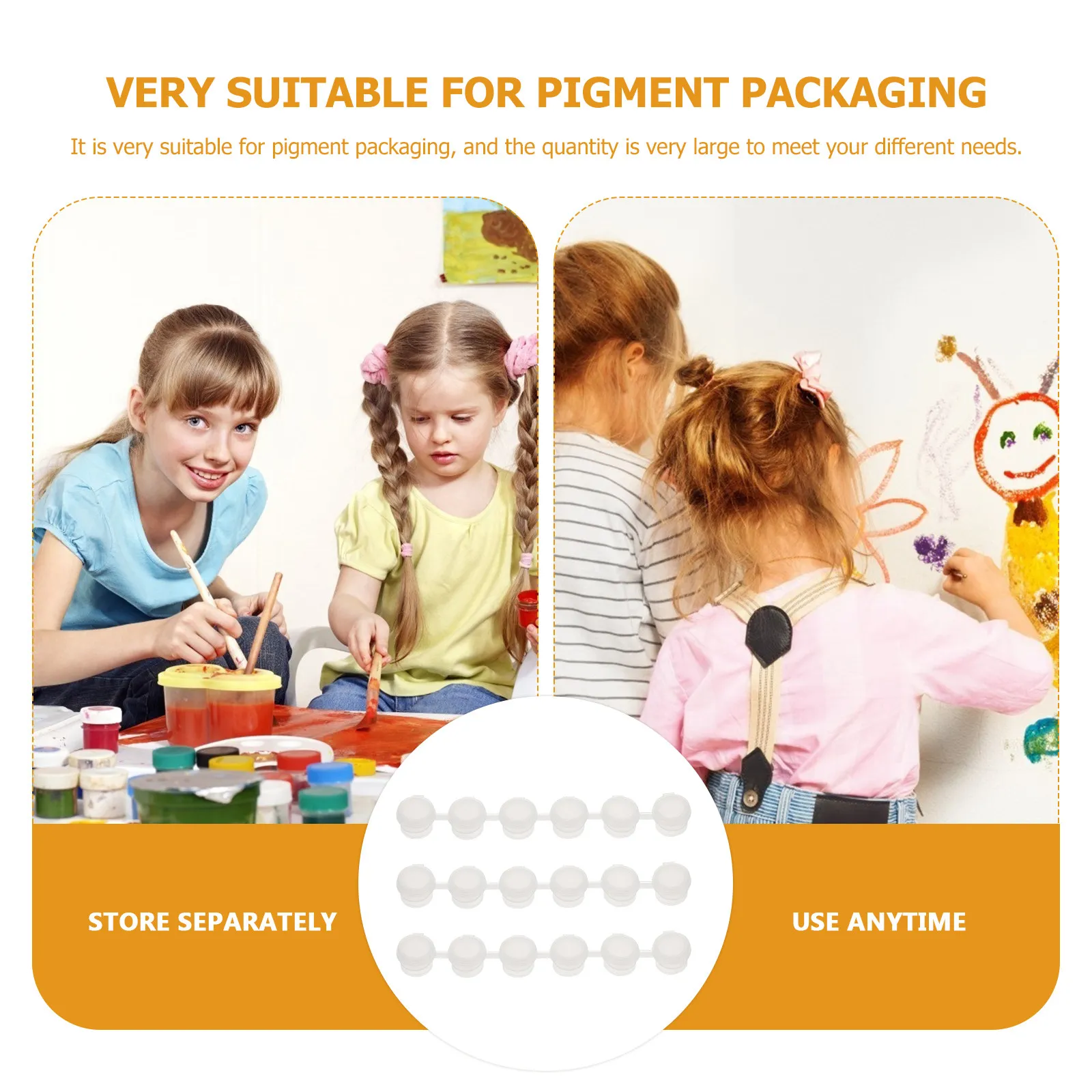 40개 미니 페인트 용기 세트 플라스틱 페인트 통 6개입 투명 박스(뚜껑 포함) 페인팅 용품, 화장품, 립글로스용