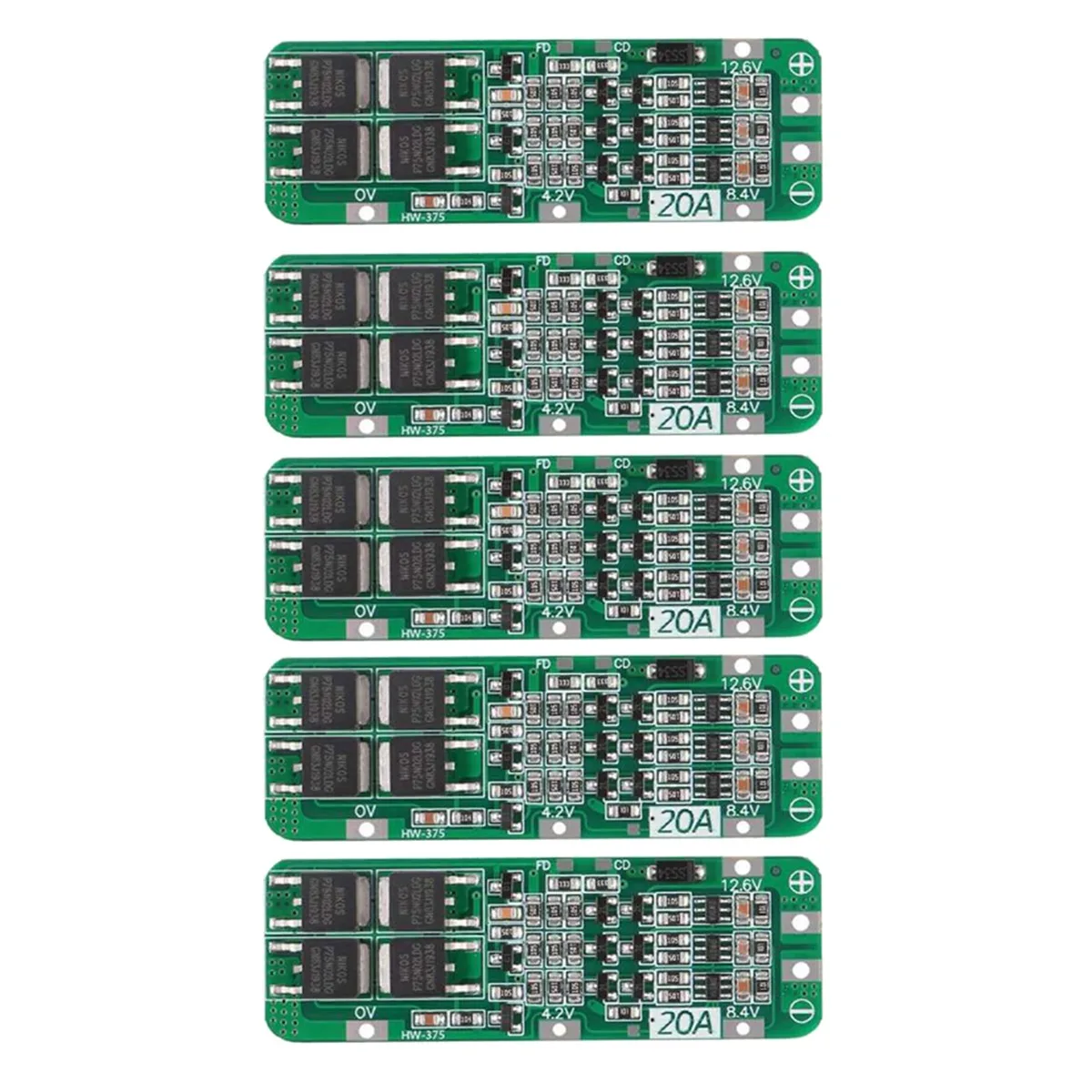 

5Pcs 3S 20A BMS 18650 Li-Ion Li-Ion Battery Charger Module BMS Protection Board PCB 11.1V 12V 12.6V Module