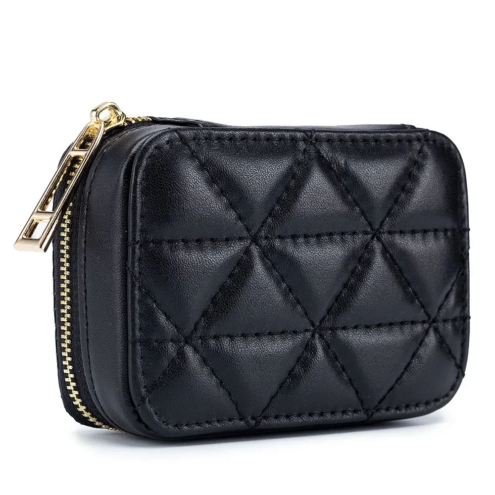 Portable Leather Cosmetic Bag Mini Lipstick Envelope Fashion Coin Purse with Makeup Mirror 5