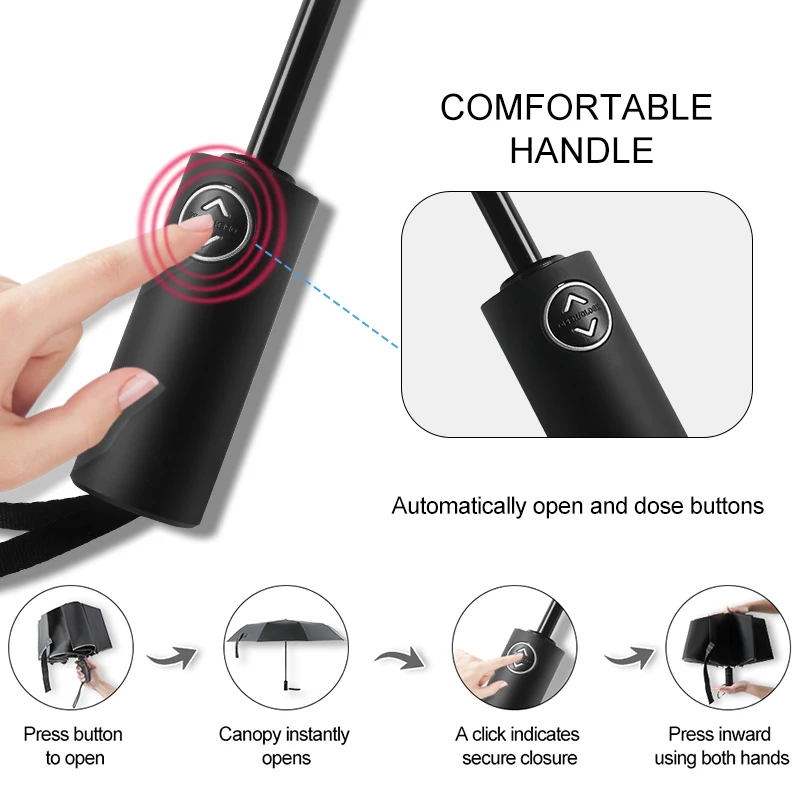 Windproof Automatic Folding Umbrella Big xiaomi Women Men Large Automat Rain Travel Business Black Parasol Umbrellas