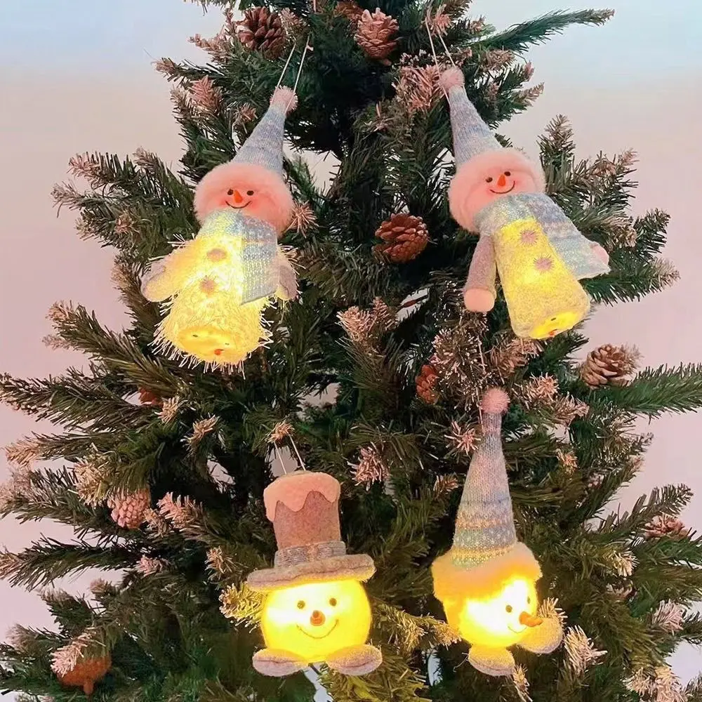 

Голубая белая Рождественская кукла, светодиодная подсветка, украшение для дома, яркие товары, плюшевый светящийся снеговик, фестиваль