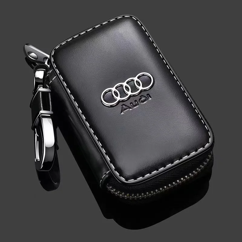Funda de cuero PU para llave de coche Audi A4 B8 B6 B7 B9 A3 8P 8V 8L A6 C7 C6 A5 Q5 Q7, accesorios para llavero