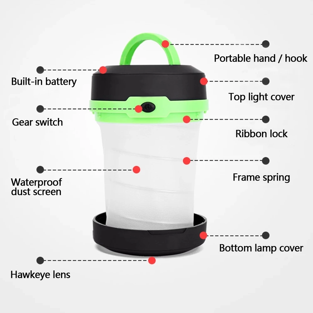 Camping light Camping lamp Portable lanterns Camping lantern Emergency lights New Telescopic Foldable LED Camping Light Portable Tent Light Night Emergency Camping Lantern Use AA Battery