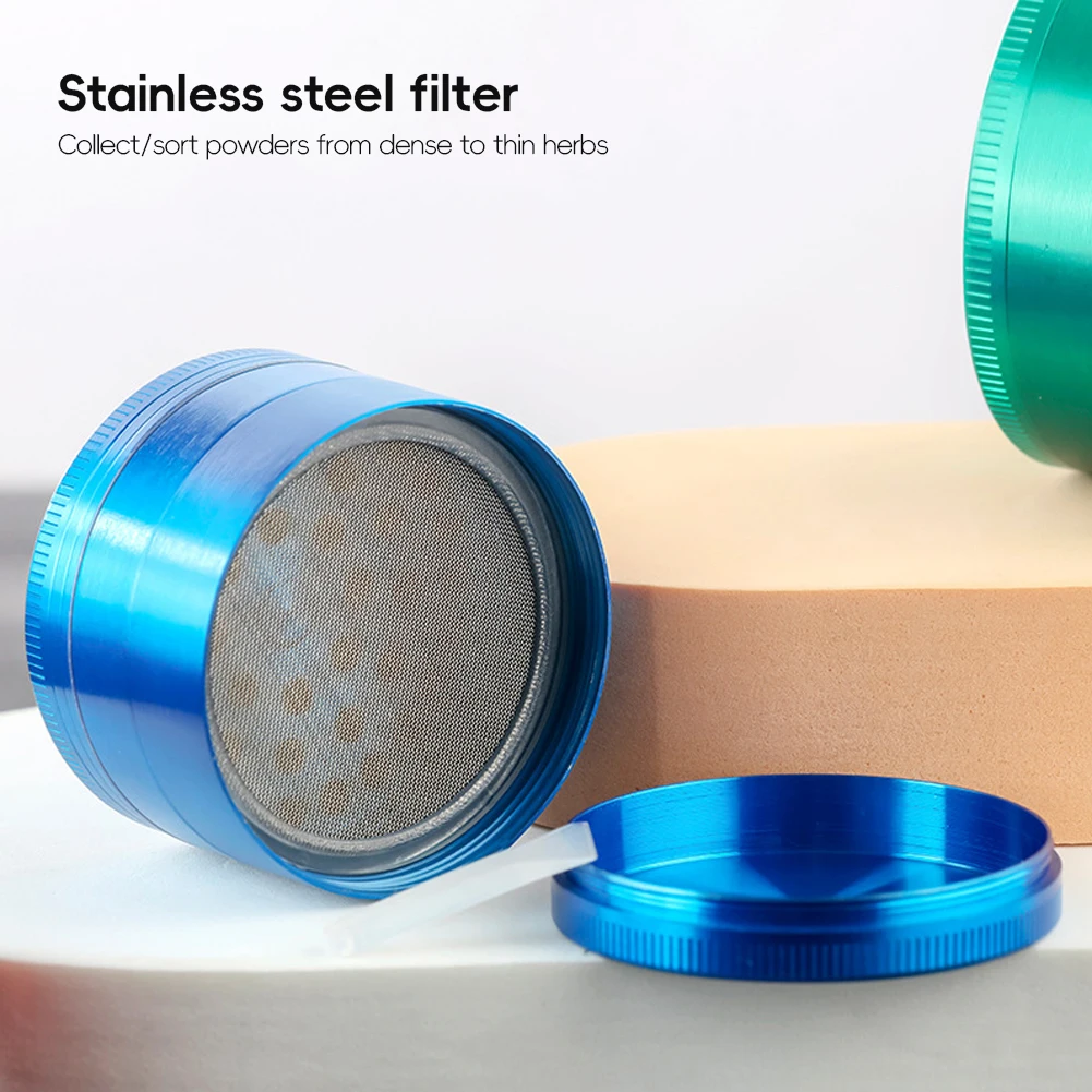 Herb Grinder 4-layer Iridescent Tobacco Grinder Spice Miller Crusher Zinc Alloy Smoke Accessories Nano Paint Surface 40/50mm