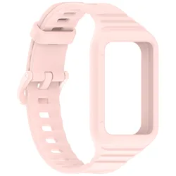 Enhanced Silicone Strap - Durable and Adjustable Single - Color Watchband - Honor Band 10 9 (3 light pink)