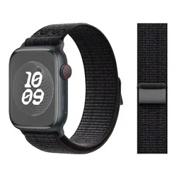 Nylon Loop Strap for Smartwatch - Sporty New Design (03 Black Blue)