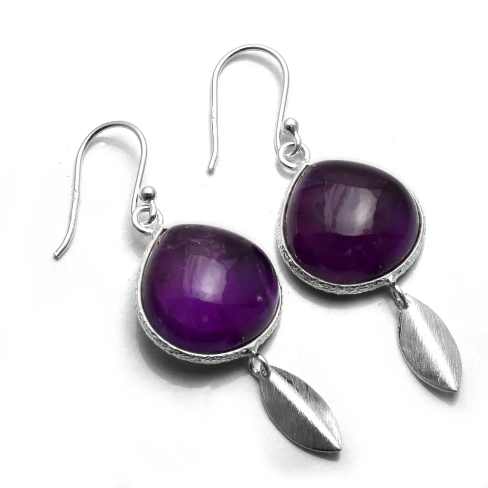

Серьги из серебра с подлинным аметистом AE2794