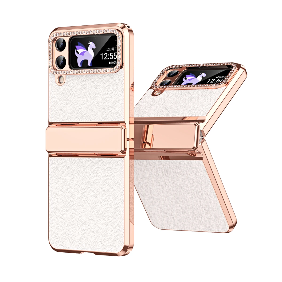 

Модный шикарный складной чехол для Samsung Galaxy Z Flip 4 5 5G Flip5 Flip4 Flip3 Flip 3 Zflip4 Zflip5, противоударные кожаные чехлы